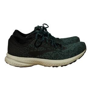 Brooks Launch 6 Running Shoes Mens 9.5 Black Green Knit Lightweight Trainers